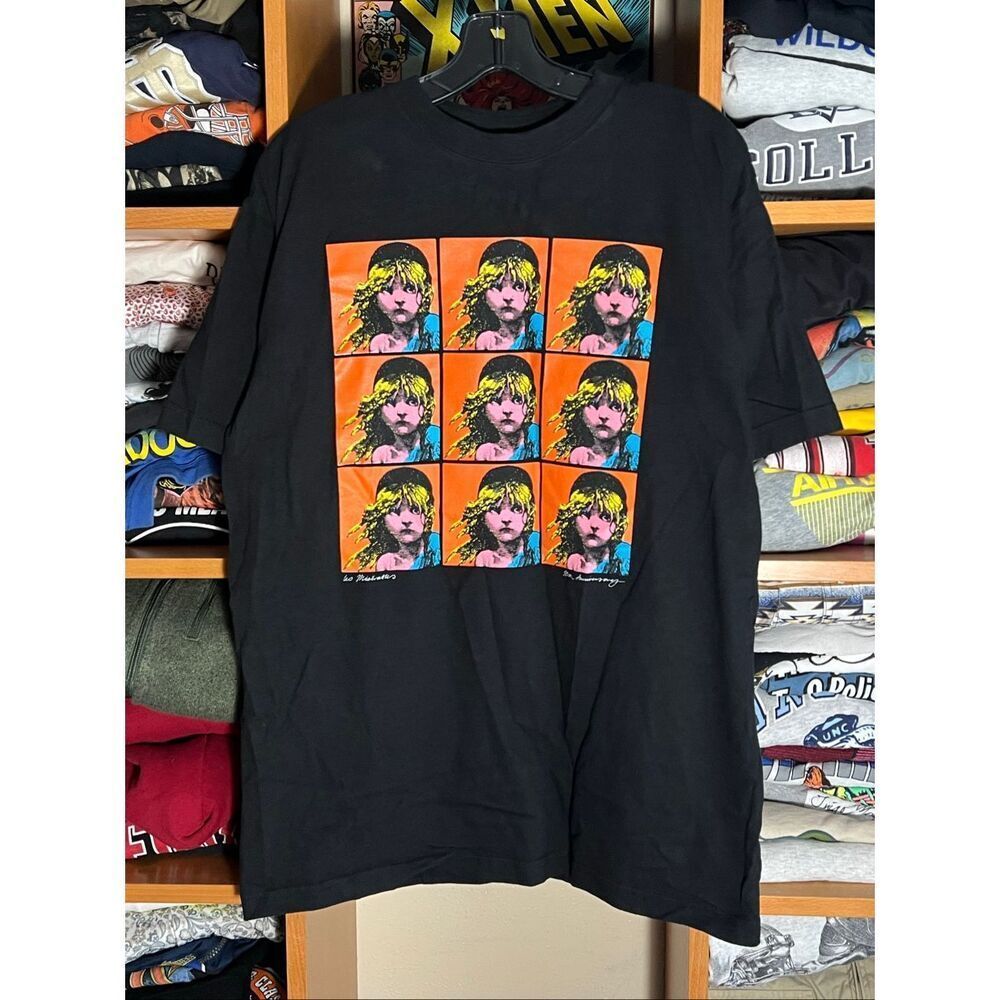 Vintage 90s Les Miserables Pop Art Cosette Anniversary Tee